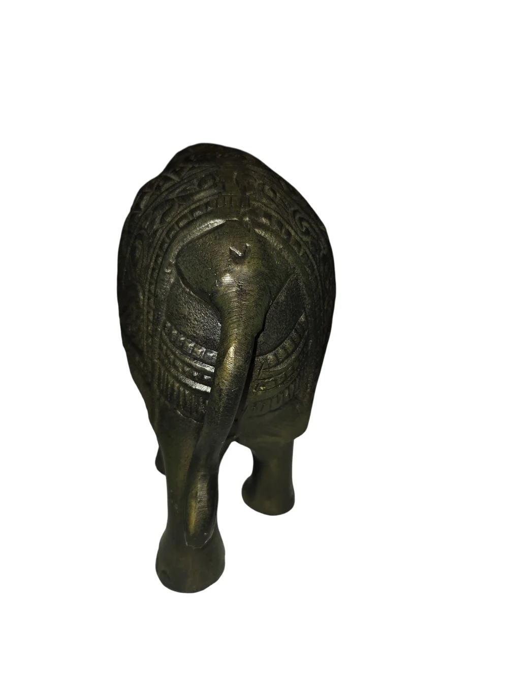 Cast Metal Elephant Figurine 10” Ornate Trunk Up Boho Decor 2lb 12oz